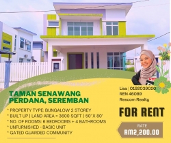 For Rent : Taman Senawang Perdana, Seremban, Negeri Sembilan